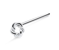 Twisted Circle Silver Straight Nose Stud NSKA-674